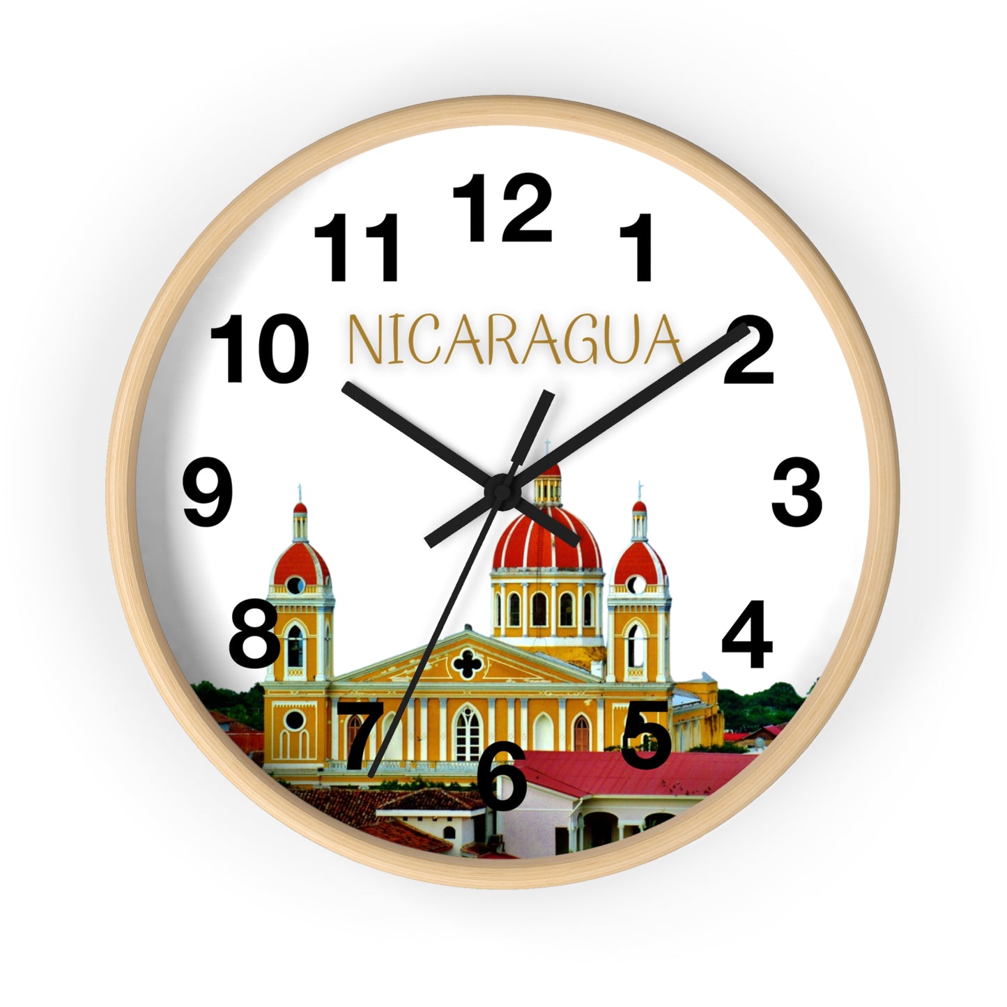 Reloj de pared de Nicaragua - Decoración artística del hogar para los amantes de los viajes