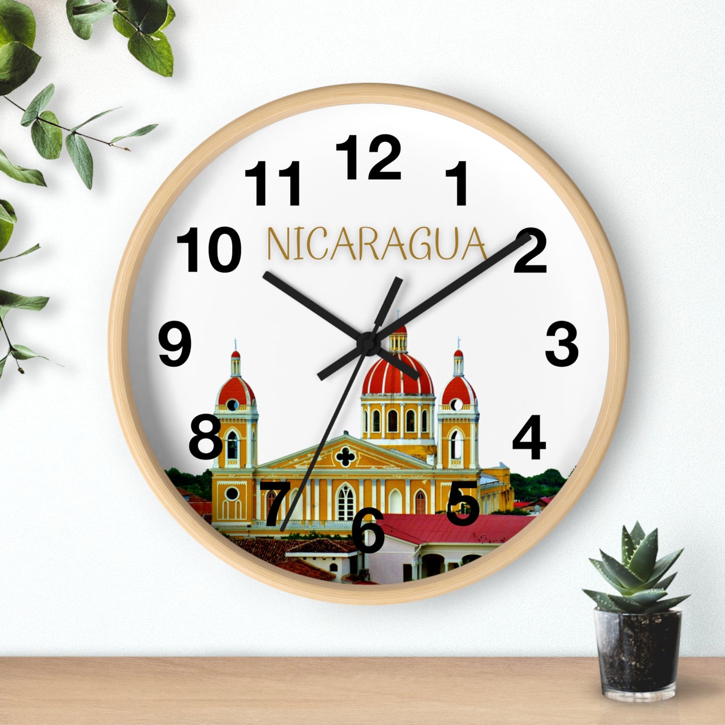 Reloj de pared de Nicaragua - Decoración artística del hogar para los amantes de los viajes