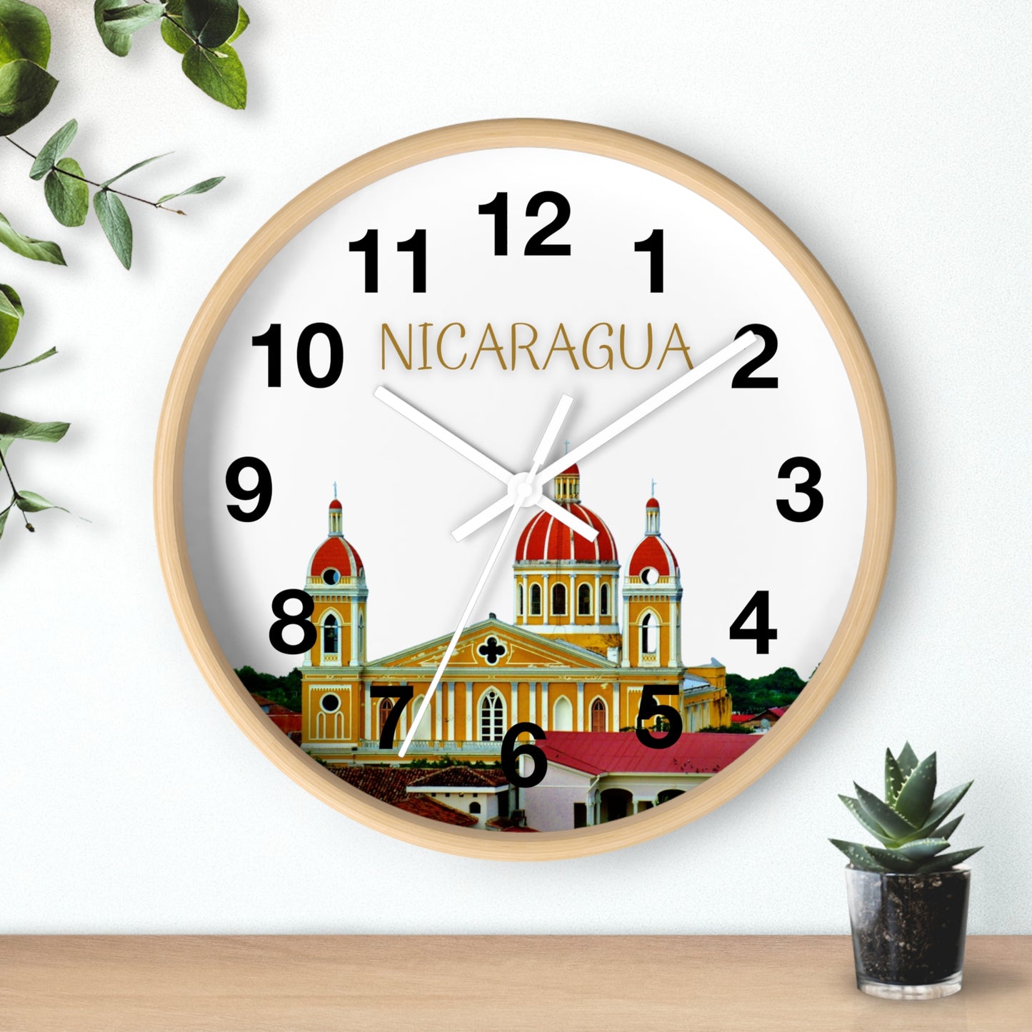 Reloj de pared de Nicaragua - Decoración artística del hogar para los amantes de los viajes