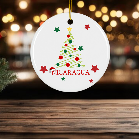 Nicaragua - Adorno de cerámica Árbol de Navidad - Decoración festiva